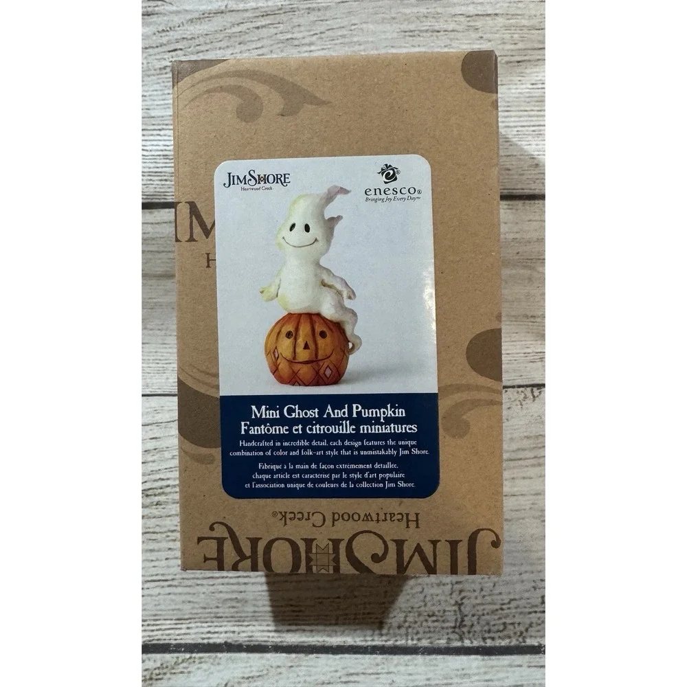 Jim Shore Mini Ghost and Pumpkin Figurine #6004329 New in Box Tb18